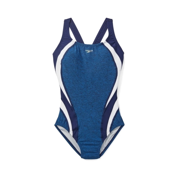 Speedo Heather Quantum Fusion Splice One Piece Swimsuit - Picture 1 of 6